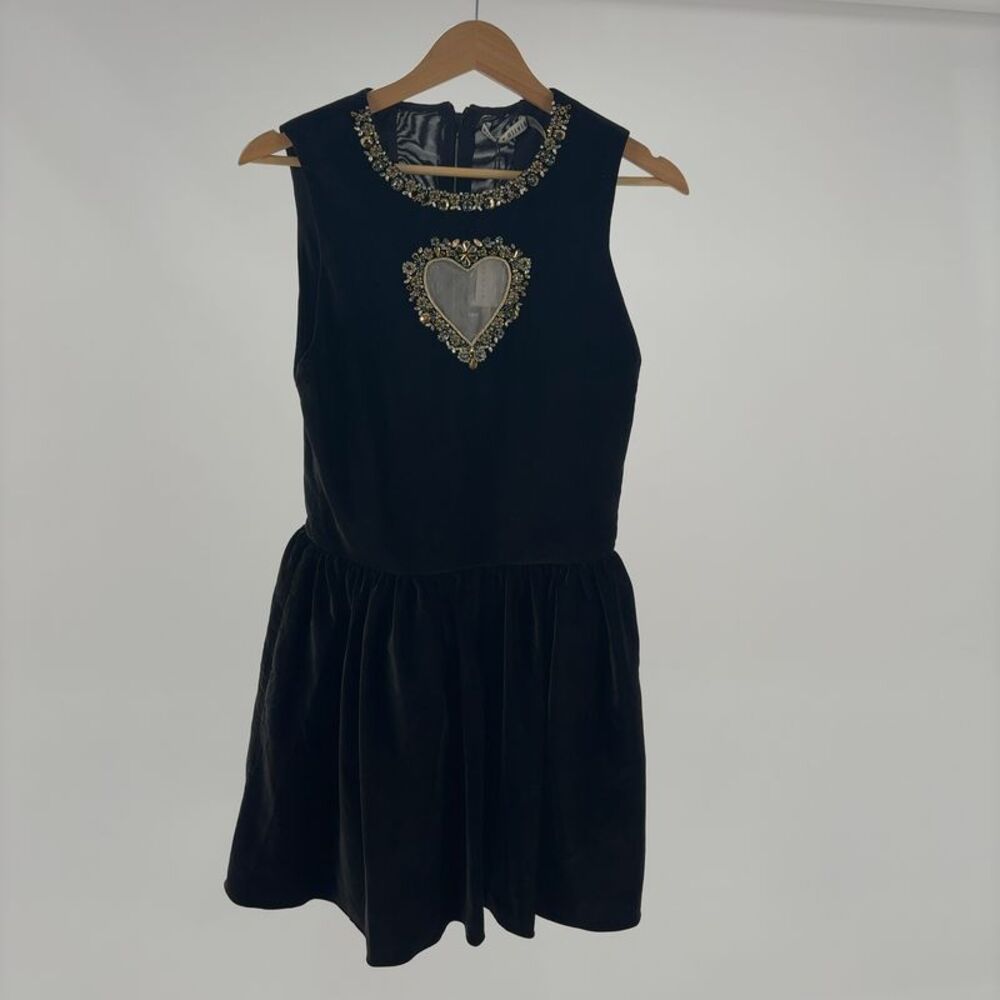 Alice + Olivia Embellished Drop Waist Mini Dress